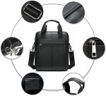 ND Genuine Leather Shoulder Messenger Bag for Men Adjustable Shoulders Sling Crossbody Bags for Travel Work Business Handbag (Black) - Image 6